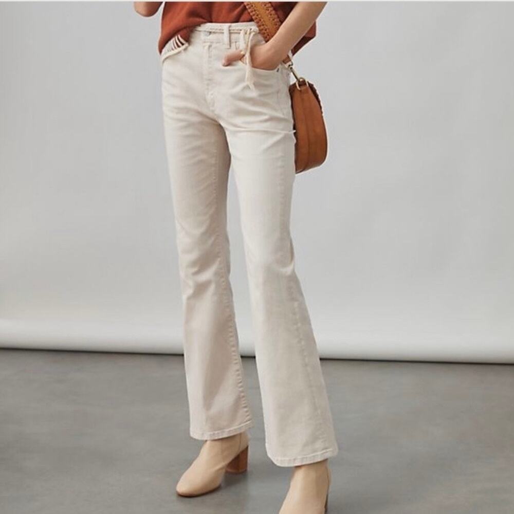 Pilcro and the Letterpress Cream Skinny Jeans